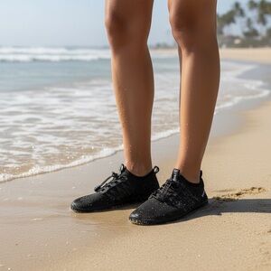 Women's Black Slip-On Swim Shoes